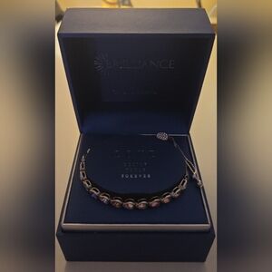 Brilliance Fine Silver Plated Multicolored Crystal Adjustable Bracelet